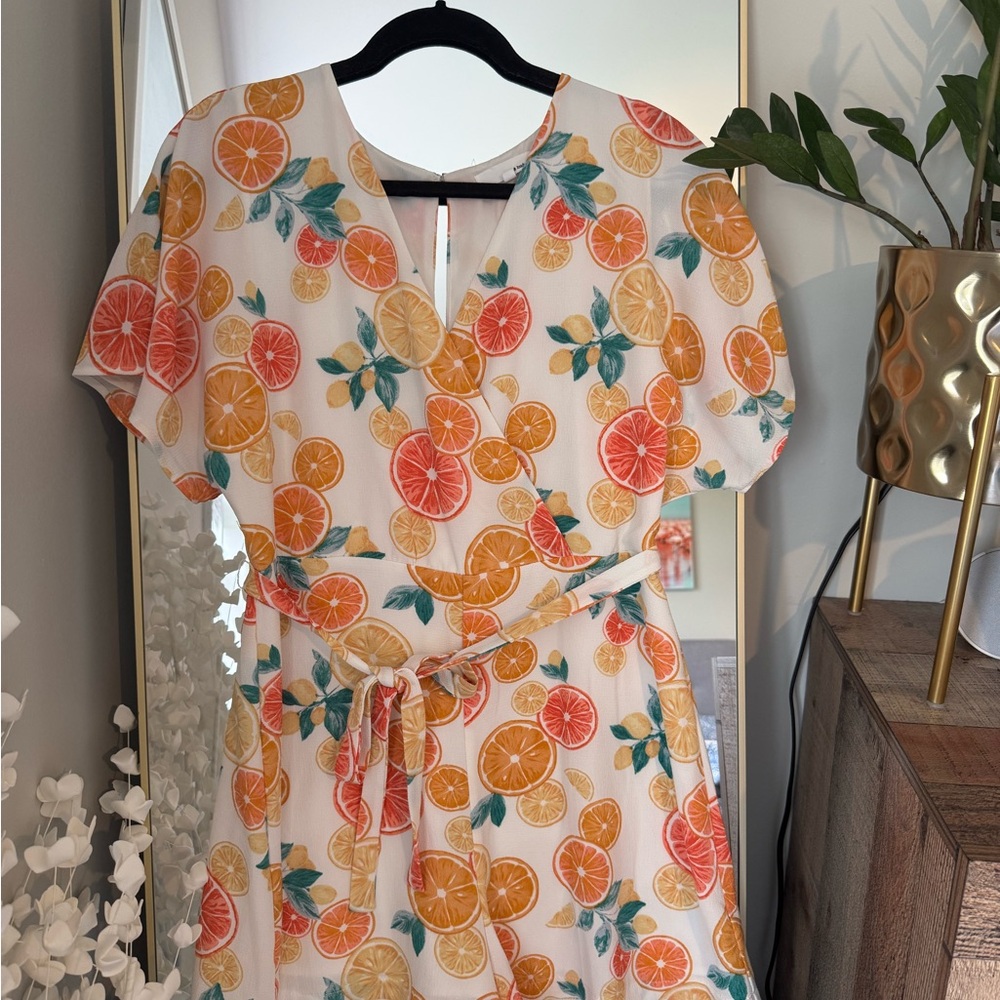 Adorable Citrus Print Romper